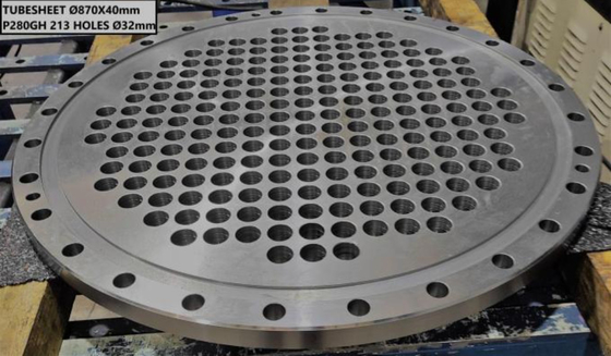 Lembar Tabung Penukar Panas Titanium Gr1 Gr2 SA182 F304L F316L Berpakaian Plat Tabung Lembar